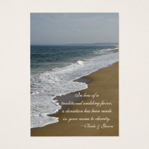 Beach Wedding Charity Favour Card