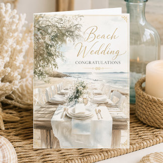 Beach Wedding Congratulations Coastal Wedding Day Card