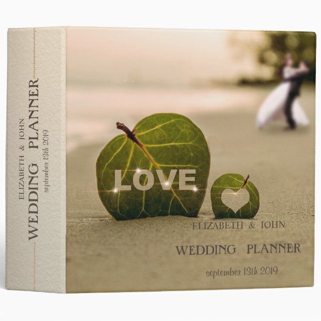 Beach Wedding Couple, Love Binder (Front/Spine)