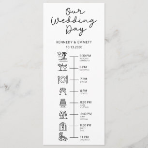 Beach Wedding Day Timeline Flat Program