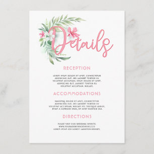 Beach Wedding Details Information Guest Enclosure Card