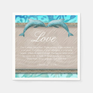 Beach Wedding Dolphin Luau Party Nautical Love Napkin