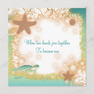 Beach wedding elegant coastal party theme invitation