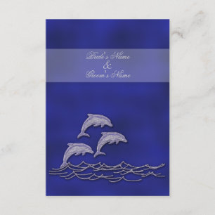 Beach wedding elegant dolphin RSVP Card