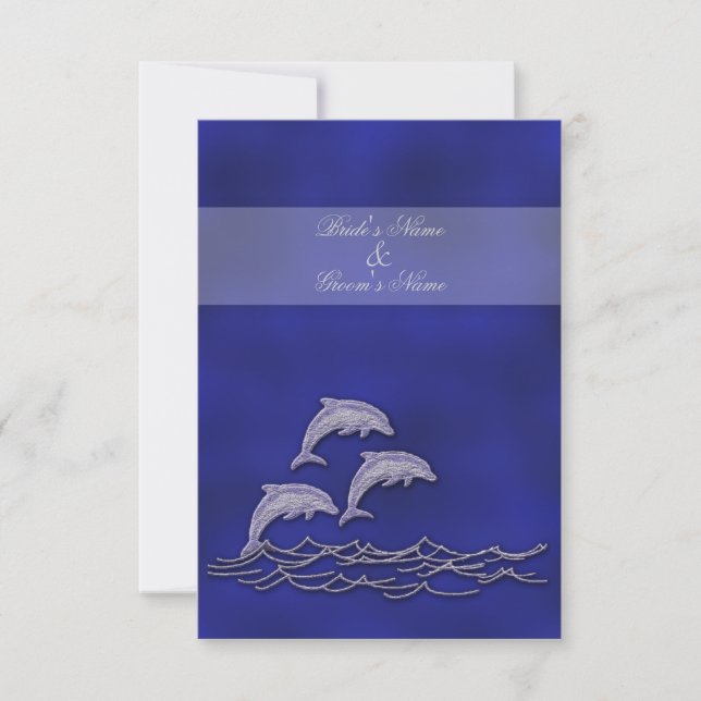 Beach wedding elegant dolphin RSVP Card (Front)