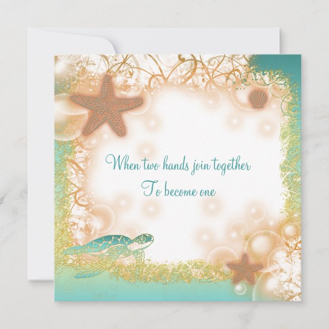 Beach wedding elegant party theme invitation (Front)
