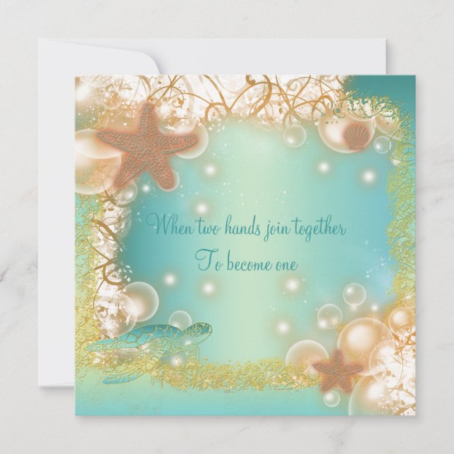 Beach wedding elegant party theme invitation (Front)