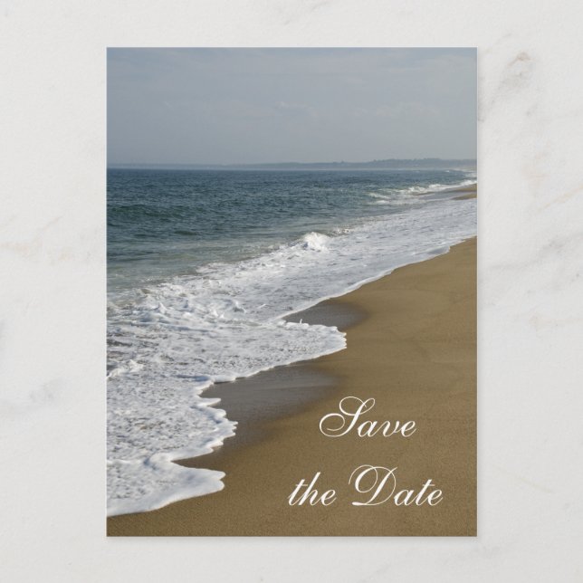 Beach Wedding Enregistrer la date Annonce Carte po (Devant)
