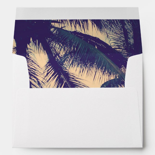 Beach wedding envelopes and palm tree photo liner (Back (Bottom))