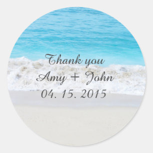 Beach wedding favour tags save the date beach1
