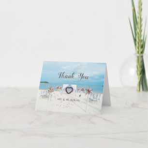 Beach  Wedding ,Floral Arbor Thank You Card