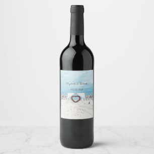 Beach Wedding Floral Arbor Wine Label