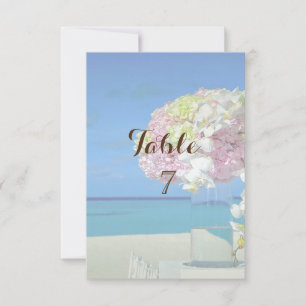 Beach Wedding Flowers Table Card