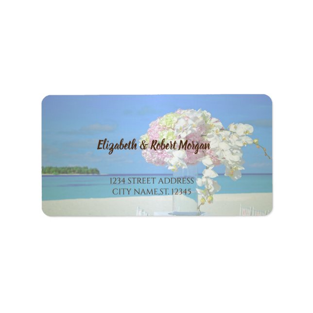 Beach Wedding Flowers  Wedding Label (Front)