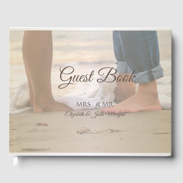 Beach  Wedding Foots Guest Book (Front)