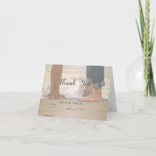 Beach  Wedding,Foots Thank You Card