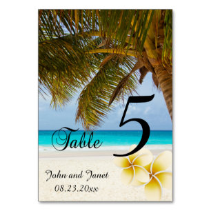 Beach Wedding for the Mr & Mrs   Personalize Table Number