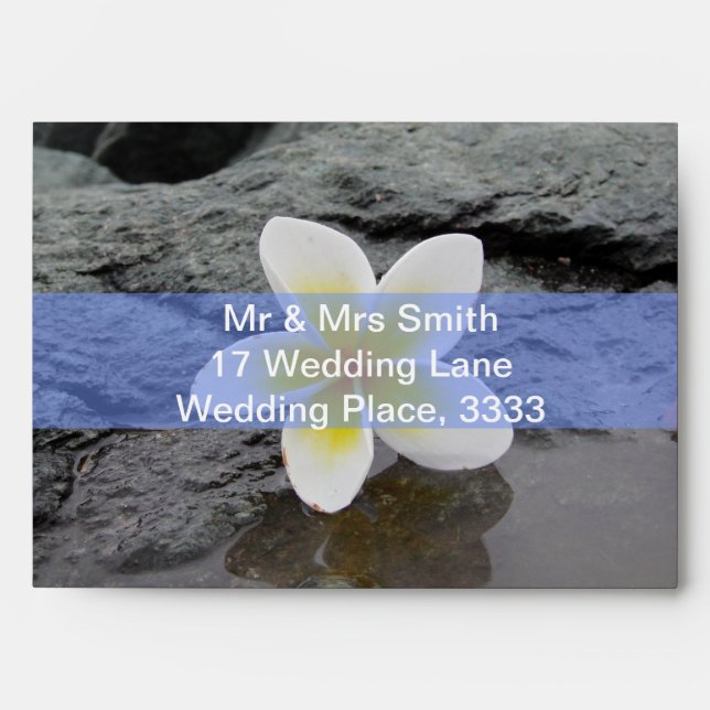 Beach Wedding Frangipani Fever Envelope (Front)
