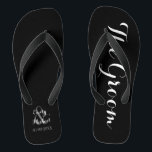 Beach Wedding Groom Flip Flops<br><div class="desc">Custom bride and groom beach wedding flip flops on black and white. Personalize it with your names and wedding date or customize it further if you wish to change the colours or to adjust the layout.</div>