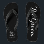 Beach Wedding Groom Flip Flops<br><div class="desc">Custom bride and groom beach wedding flip flops on black and white. Personalize it with your names and wedding date or customize it further if you wish to change the colours or to adjust the layout.</div>