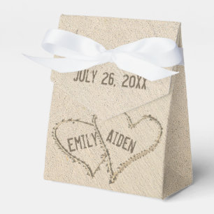 Beach Wedding Hearts In Sand  Favor Box