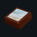 Beach Wedding Hearts in the Sand Elegant Gift Box<br><div class="desc">Two interlocking beach wedding hearts drawn in the sand makes an elegant tropical ocean coastal nautical theme wedding,  matching set of items. Pretty turquoise water waves crashing on the shore and pastel blue sky.</div>