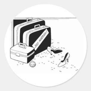 Beach Wedding Honeymoon Classic Round Sticker