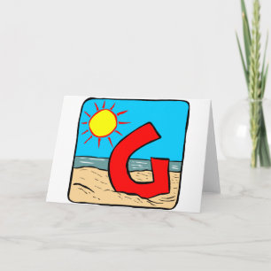 Beach Wedding Ideas Letter G Note Card