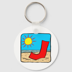 Beach Wedding Ideas Letter J Keychain