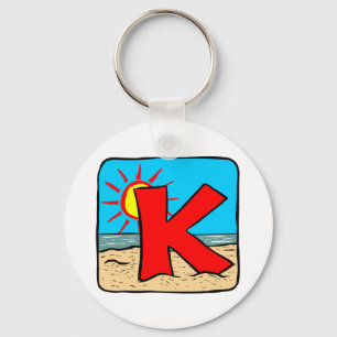 Beach Wedding Ideas Letter K Keychain