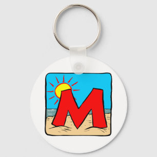 Beach Wedding Ideas Letter M Keychain