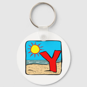 Beach Wedding Ideas Letter Y Keychain