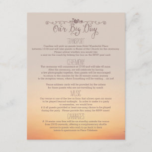 Beach Wedding Insert "our big day"