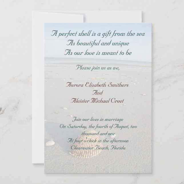 Beach Wedding Invitation (Front)