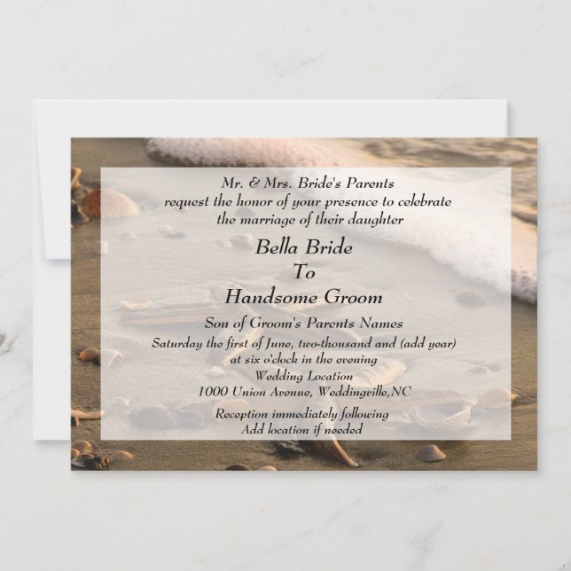 Beach Wedding invitation (Front)