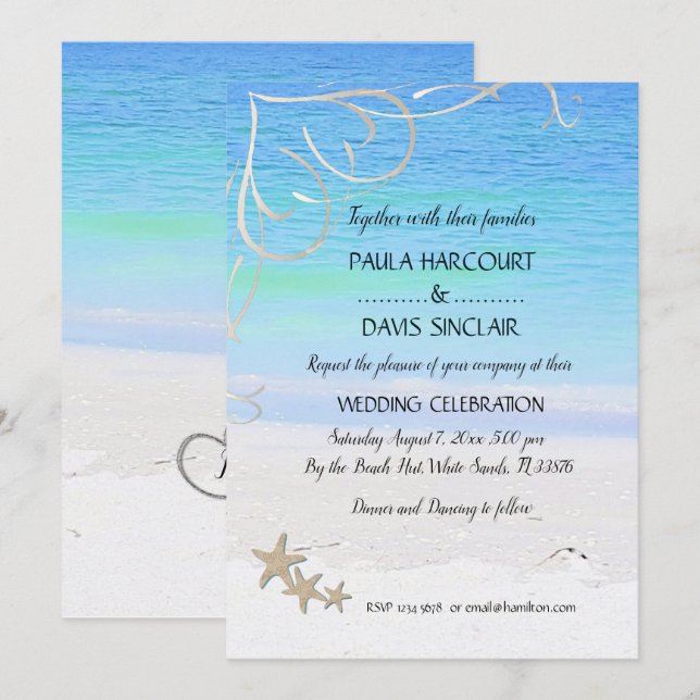 Beach Wedding Invitation (Front/Back)