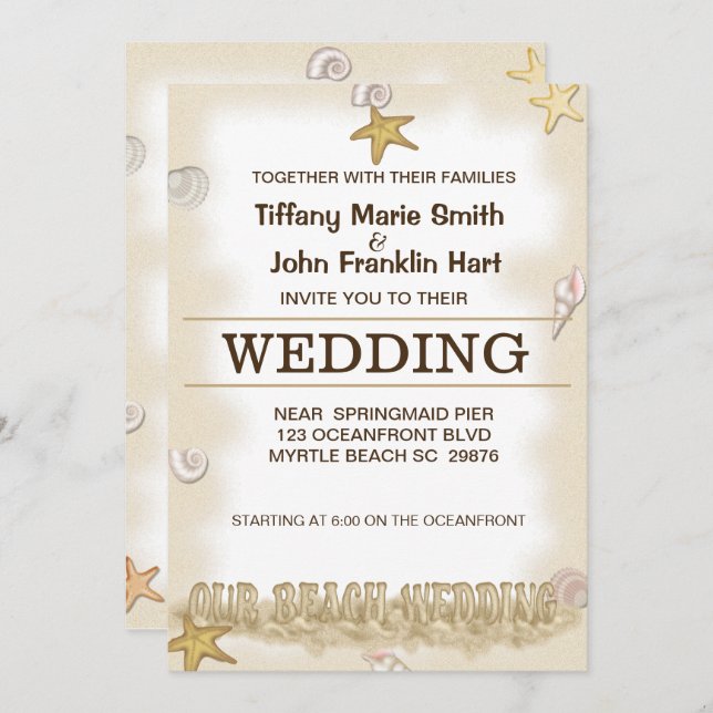 Beach Wedding Invitation (Front/Back)