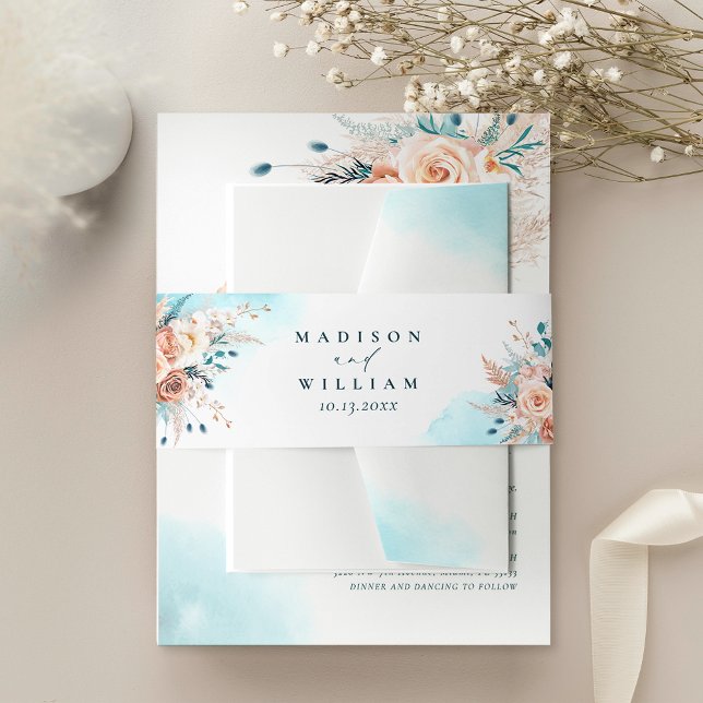 Beach Wedding Invitation Belly Band (Creator Uploaded)