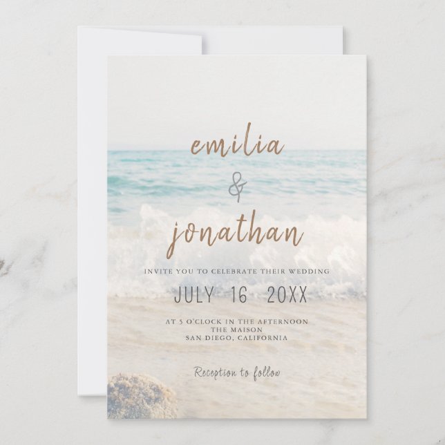 Beach Wedding Invitation Seaside/Oceanside Wedding (Devant)