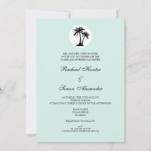 Beach Wedding Invitiation -Turquoise Invitation