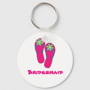 Beach Wedding Keychain: Flip Flop Design Keychain