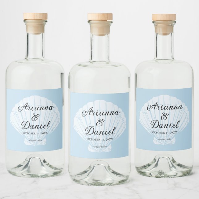Beach Wedding Liquor Bottle Labels (Bottles)