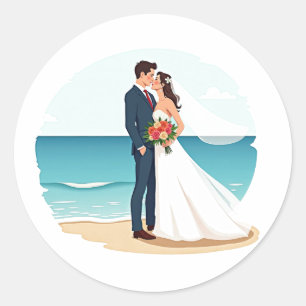 Beach Wedding Love Sticker