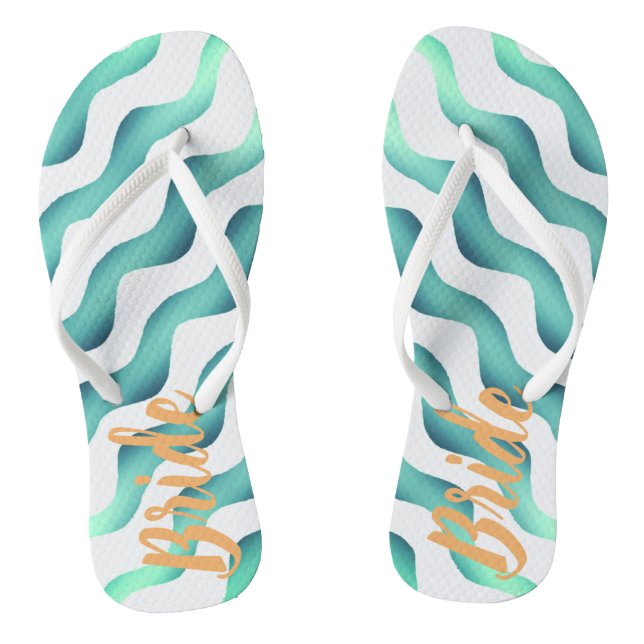 Beach Wedding Marine Bride Summer Flip Flops (Footbed)