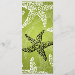 Beach Wedding  Menu Starfish Lime Green