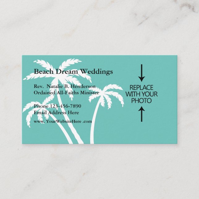 Beach Wedding Minister Business Card (Front)