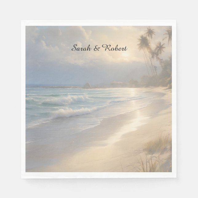 Beach Wedding Napkin (Front)