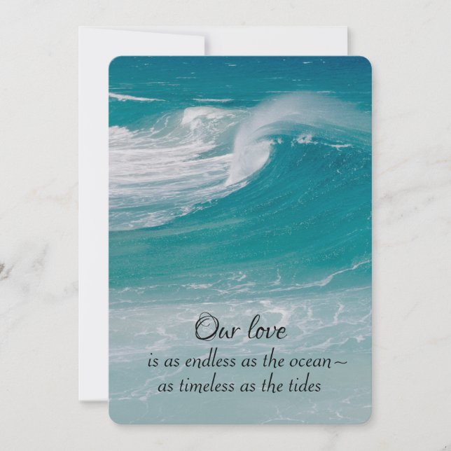 Beach Wedding Ocean Wave Invitation (Front)