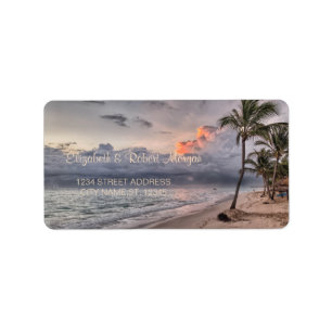 Beach  Wedding,Palm Label