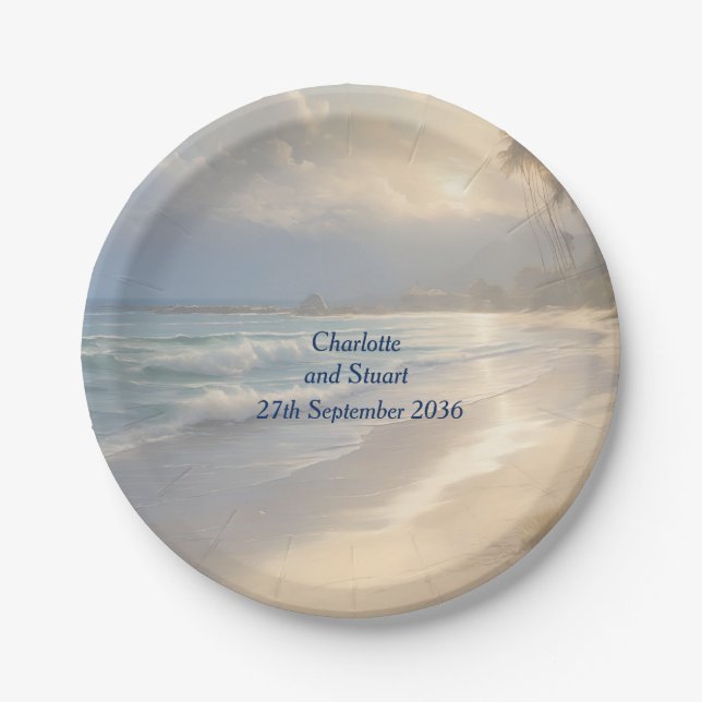 Beach Wedding  Paper Plate (Front)